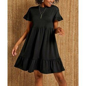 AQE Fashion Black Ruffled Tiered A-Line Dress EU Small Super Cute and Comfy